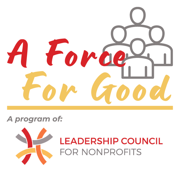 A Force for Good logo with words and outline of people